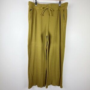 Lou & Grey Women’s Large Olive Green Wide Leg Drawstring Lounge Pants